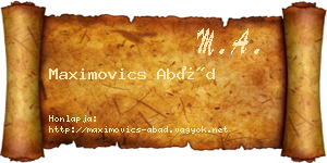 Maximovics Abád névjegykártya